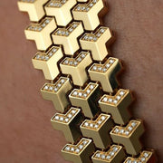 HexaLink Moissanite Diamond Gold Bracelet - Anti Tarnish